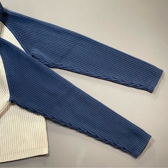 Vintage Polo Jeans Co Ralph Lauren Quarter Zip Ribbed Knit Sweater - Mens Medium - Picture 10 of 12